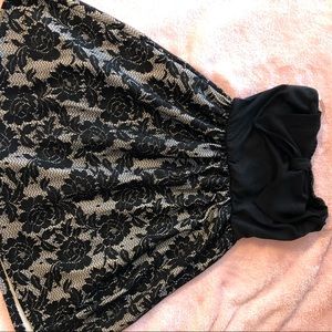 black lace floral tube top style dress